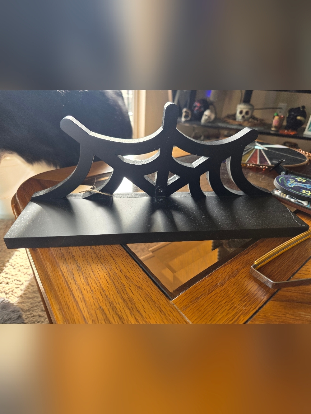 Killstar Haunted Homeware Web & Bat Shelf- 2 Items - Picture 3 of 5